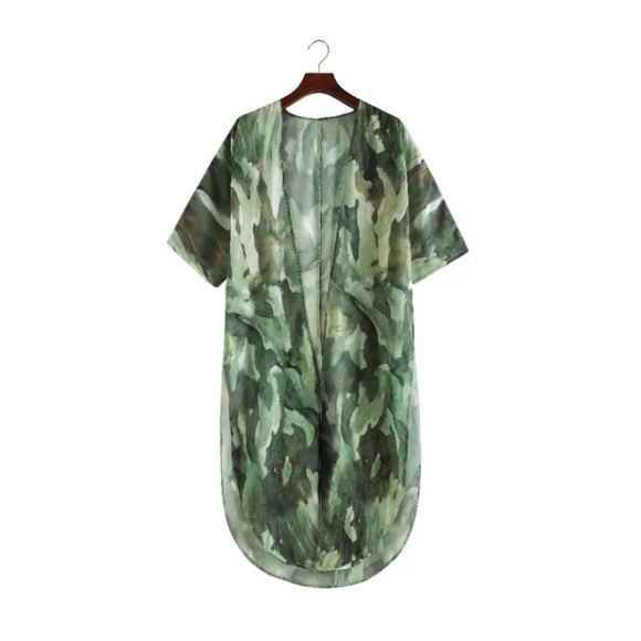 New! Green Leaf Kimono - Picture 6 of 7